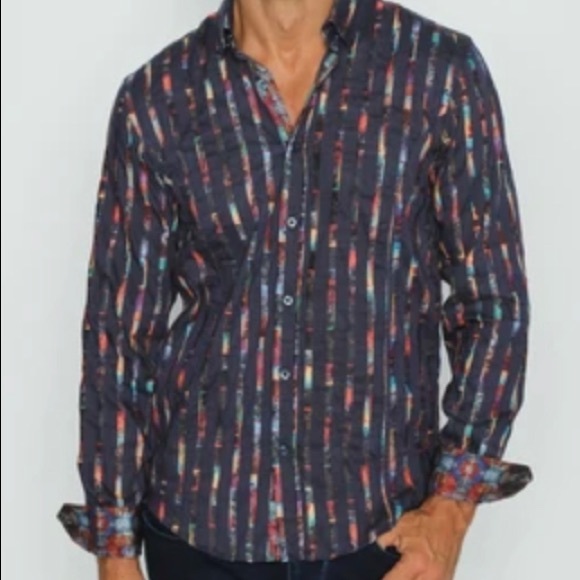 MULTICOLOR PRINT LONG SLEEVE DRESS SHIRT - Picture 1 of 3